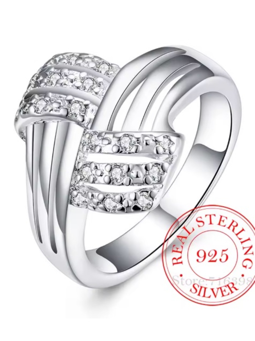S925 Silver Vintage Zircon Crystal Ring.